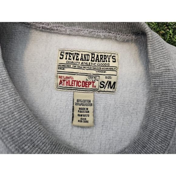 Steve And Barry's Vintage Adult Small Medium Gray Crewneck USA Flag Y2K - Picture 3 of 6